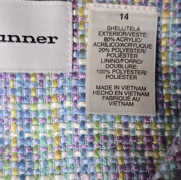 Alfred Dunner Multicolor Tweed Blazer size 14 - Picture 8 of 8